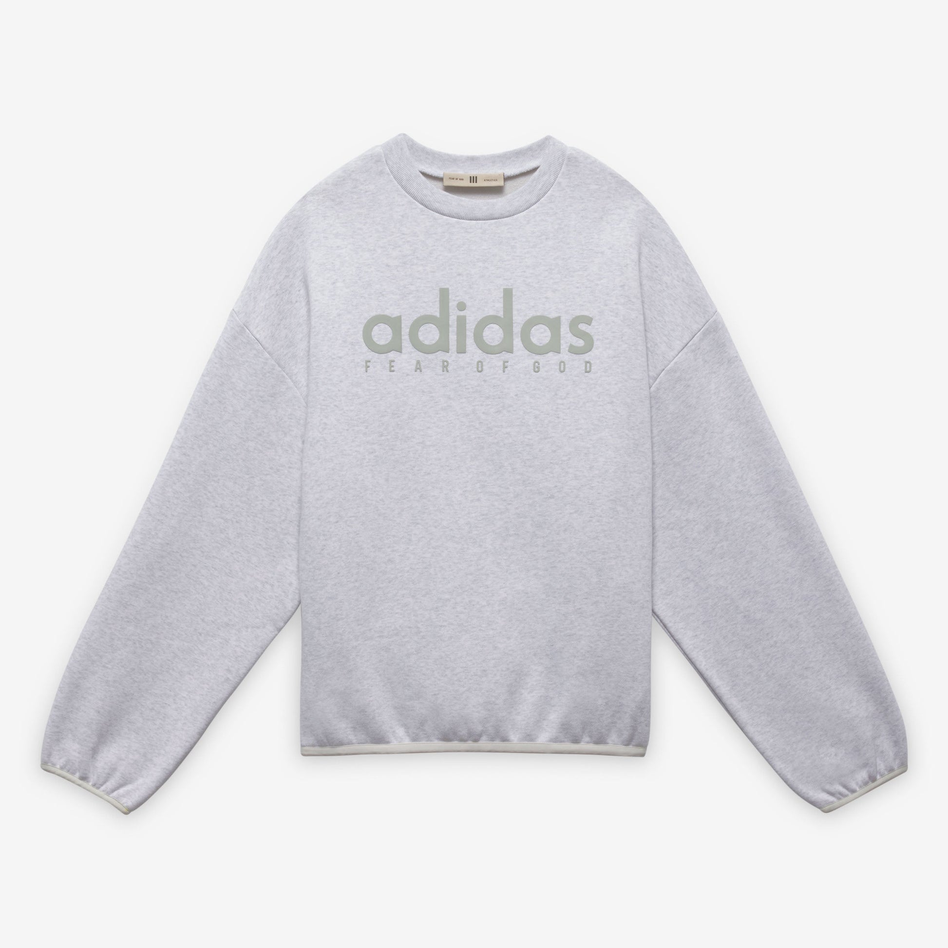 ADIDAS | FEAR OF GOD ATHLETICS HEATHER FLEECE CREWNECK { LIGHT GREY