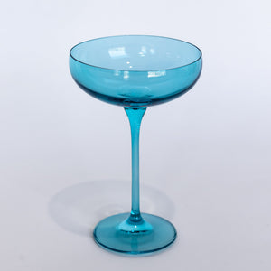 Estelle Colored Champagne Coupe Stemware - Set of 6 {Ocean Blue}