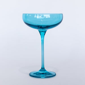Estelle Colored Champagne Coupe Stemware - Set of 2 {Ocean Blue}