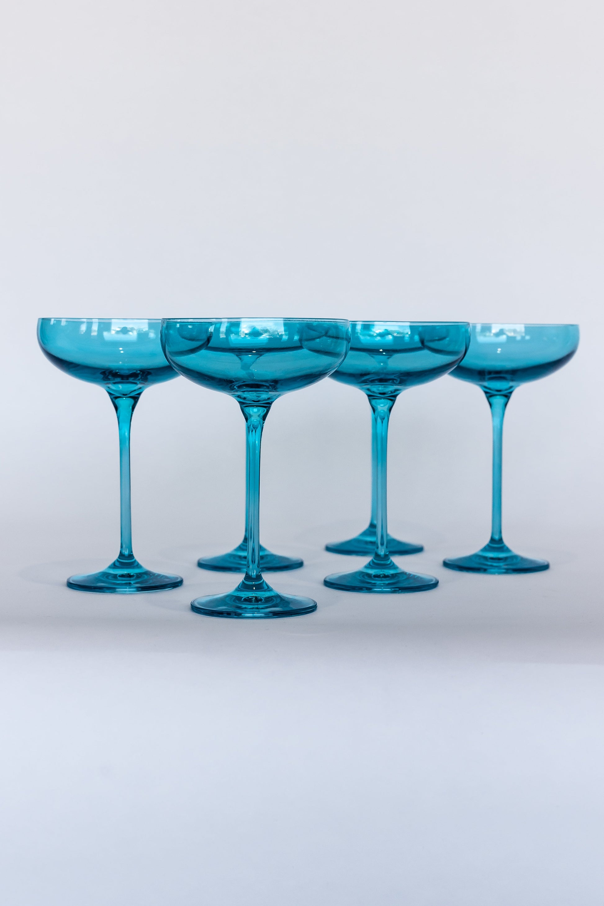 Estelle Colored Champagne Coupe Stemware - Set of 6 {Ocean Blue}