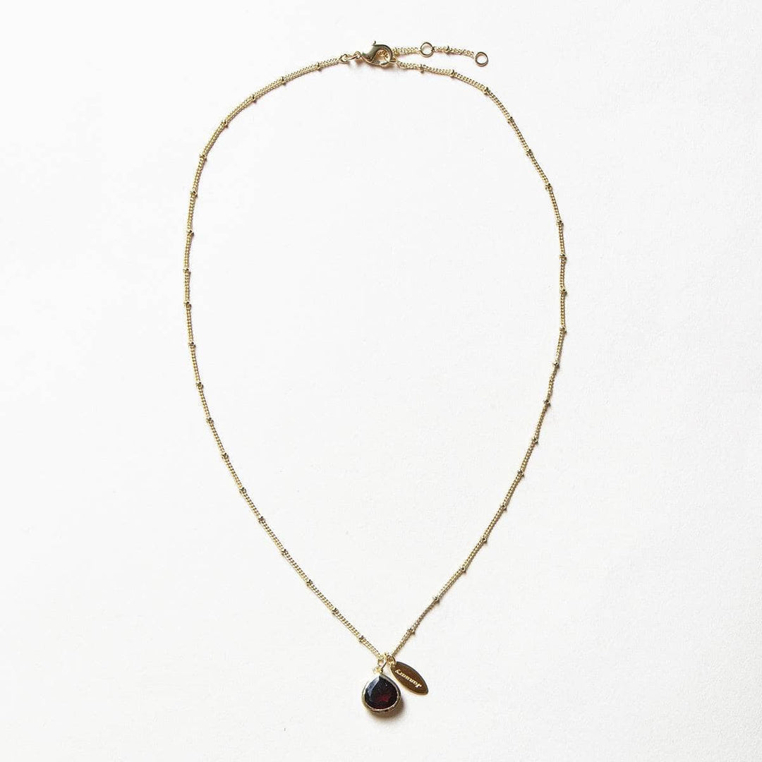 January Garnet Birthstone Necklace