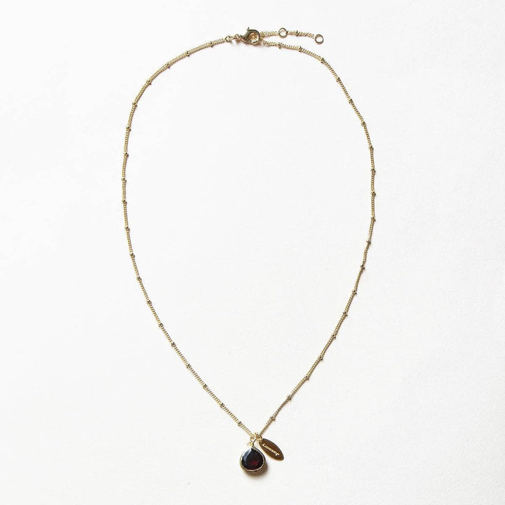 January Garnet Birthstone Necklace