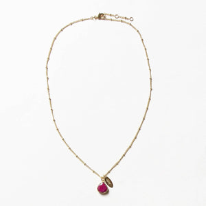 July Ruby Birthstone Necklace