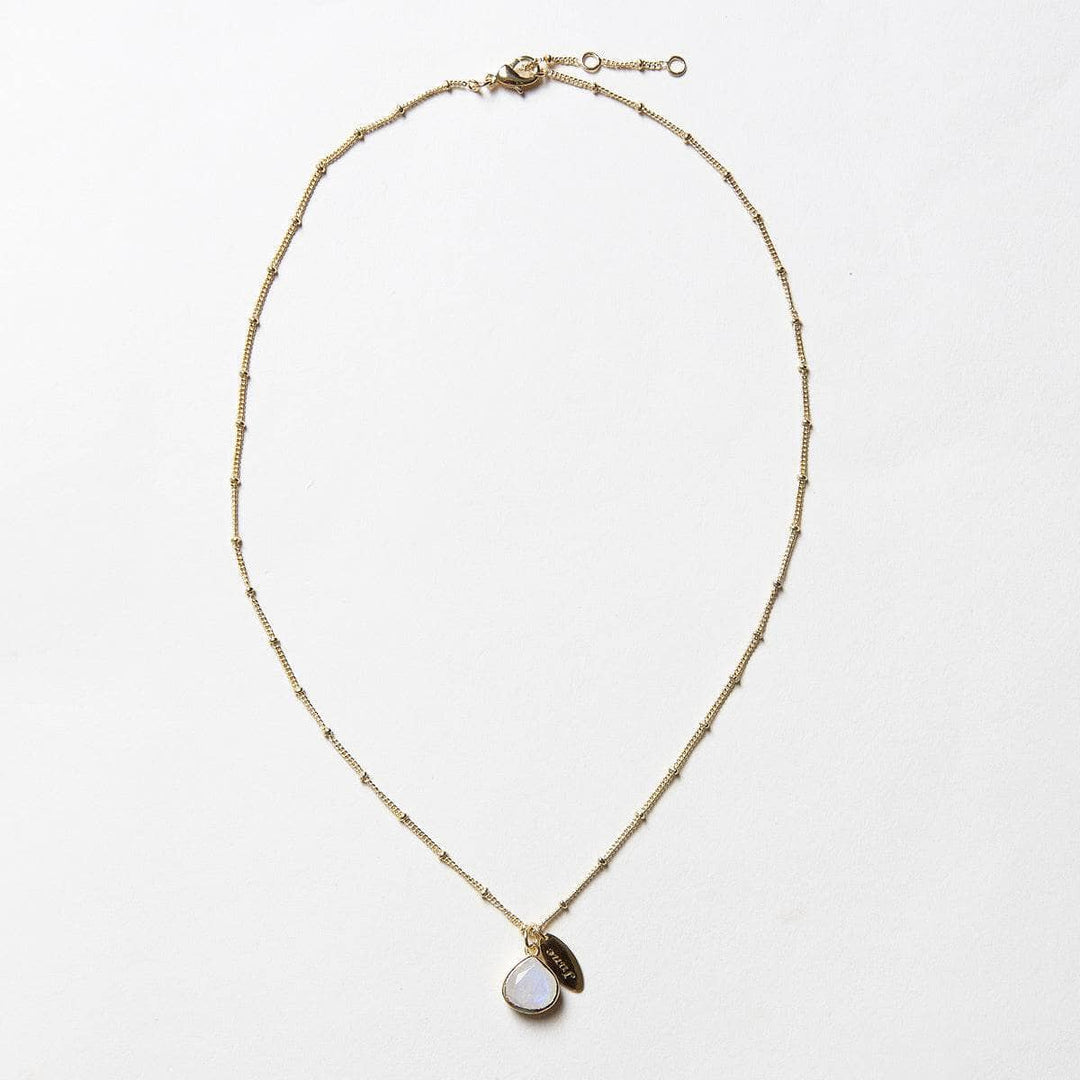 June Rainbow Moonstone Birthstone Necklace