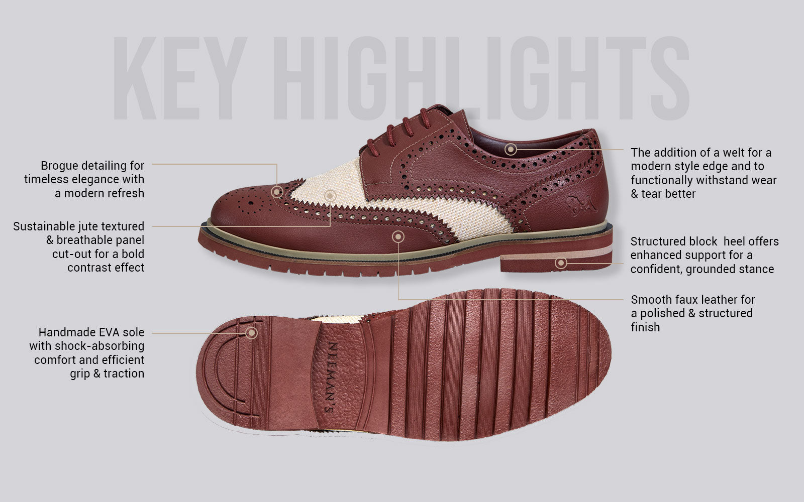 Jute Dress Oxfords : Brown