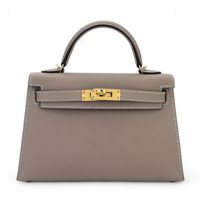 HERMÈS Mini Kelly II HSS Gris Asphalte Epsom Gold hardware