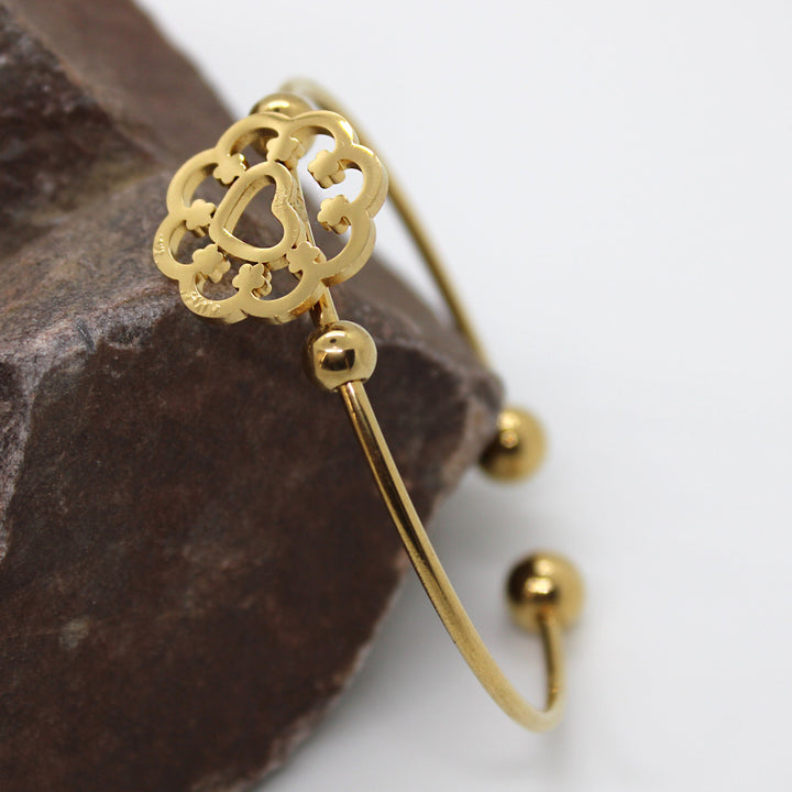 Heart Flower Gold Bracelet For Women