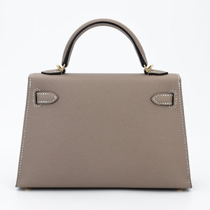 HERMÈS Mini Kelly II HSS Gris Asphalte Epsom Gold hardware