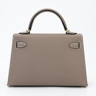HERMÈS Mini Kelly II HSS Gris Asphalte Epsom Gold hardware