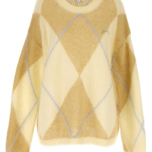 Ganni Logo Embroidery Diamond Sweater
