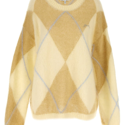 Ganni Logo Embroidery Diamond Sweater