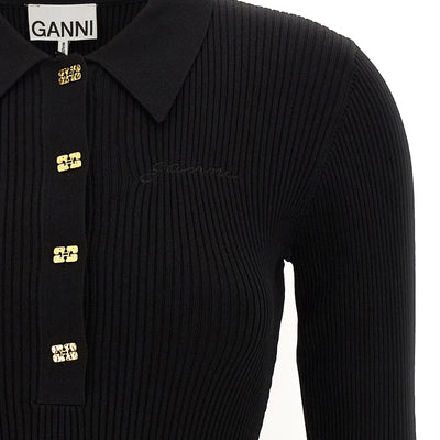 Ganni Melange Rib Knit Mini Dress