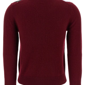 Ganni Burgundy Check Cardigan