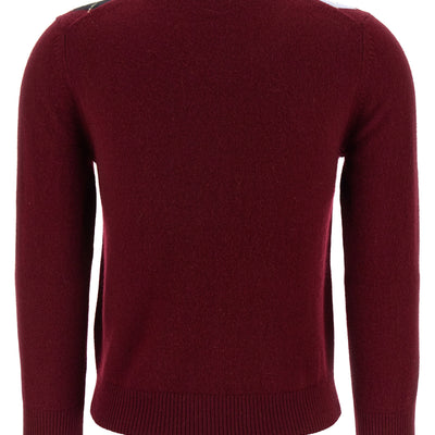 Ganni Burgundy Check Cardigan