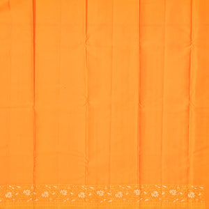 Red Handloom Kanchipuram Silk Saree With Zari Stripes-Red