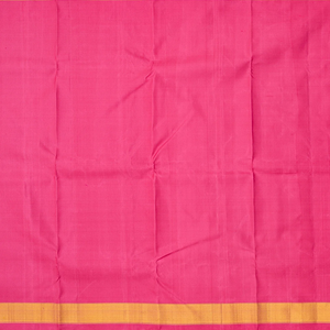 White Handloom Kanchipuram Korvai Silk Saree With Temple Border-White