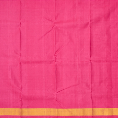 White Handloom Kanchipuram Korvai Silk Saree With Temple Border-White