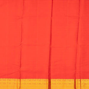 Red Handloom Kanchipuram Silk Saree With Floral Buttas-Red