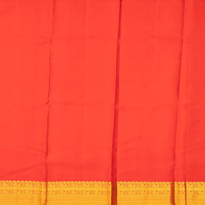 Red Handloom Kanchipuram Silk Saree With Floral Buttas-Red