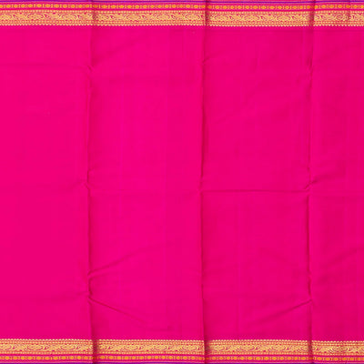 Purple Handloom Kanchipuram Korvai Silk Saree With Kamalam Buttas-Purple
