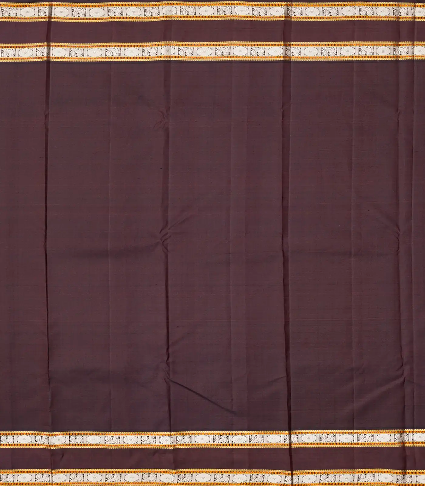 Yellow Handloom Kanchipuram Korvai Silk Saree With Checks & Buttas-Yellow