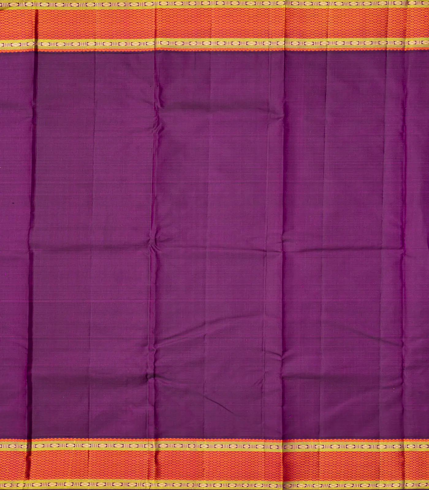 Lavender Handloom Kanchipuram Korvai Silk Saree With Buttas-Lavander