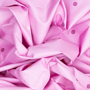 Lavender Handloom Kanchipuram Korvai Silk Saree With Kamalam Buttas-Lavander