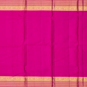 Lavender Handloom Kanchipuram Korvai Silk Saree With Kamalam Buttas-Lavander