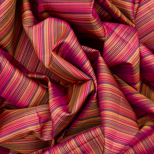 Magenta Handloom Kanchipuram Silk Saree With Meena Stripes-Magenta