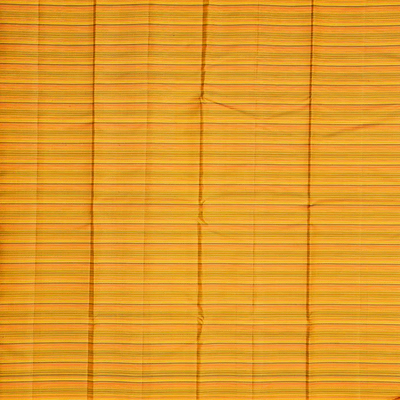 Magenta Handloom Kanchipuram Silk Saree With Meena Stripes-Magenta