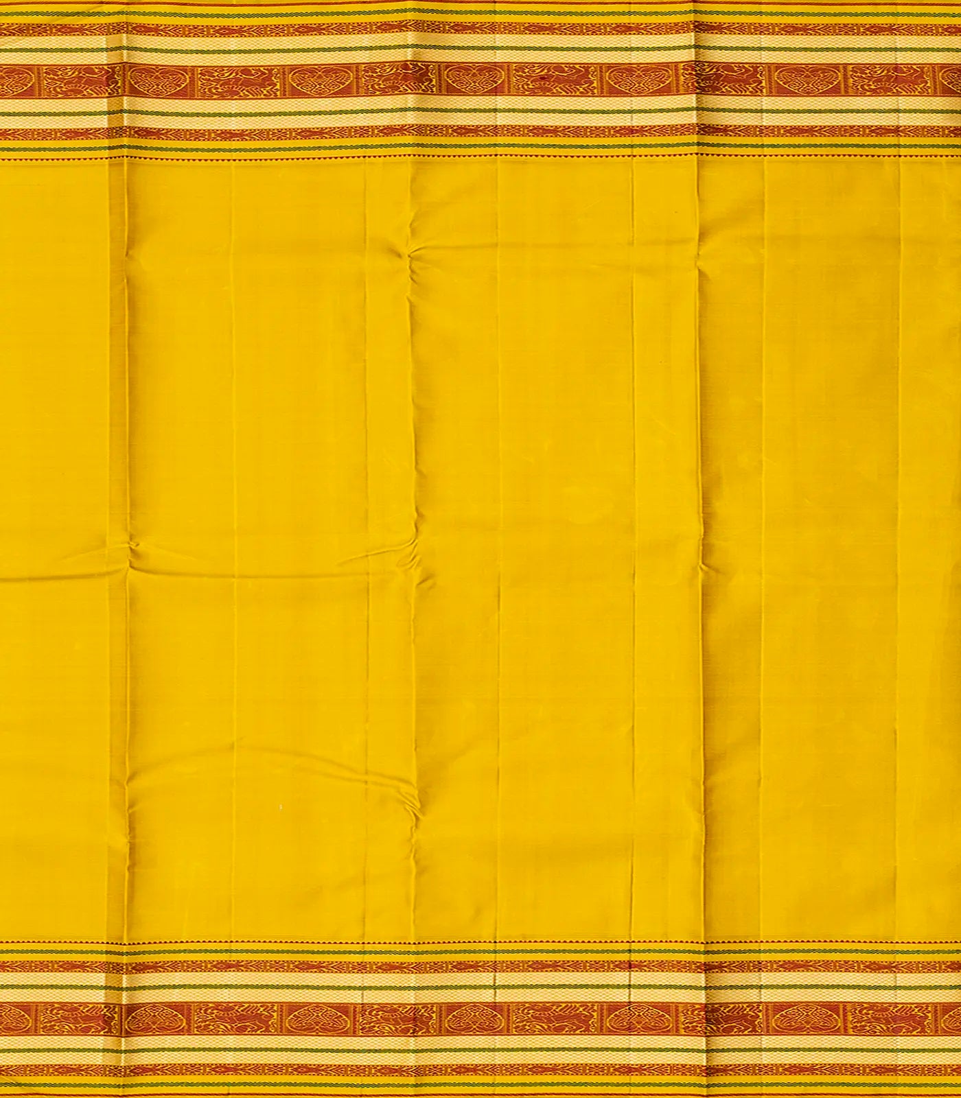 Dark Brown Handloom Kanchipuram Korvai Silk Saree With Buttas-Dark Brown