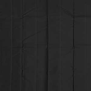 Black Handloom Kanchipuram Silk Saree With Combtooth Border-Black