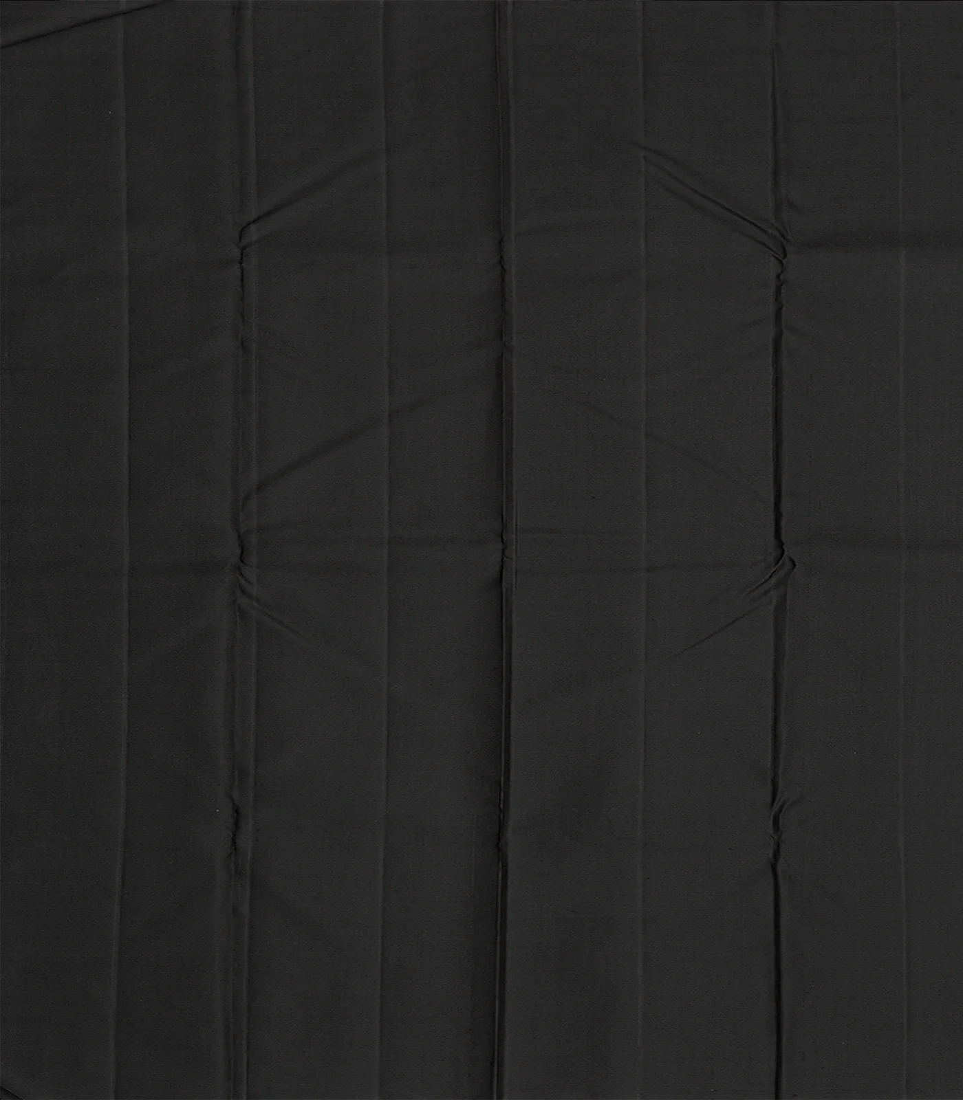 Black Handloom Kanchipuram Silk Saree With Combtooth Border-Black