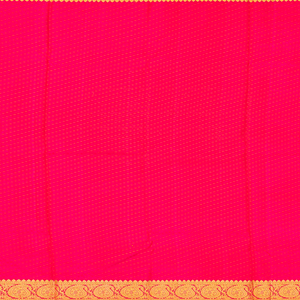 Hot Pink Handloom Kanchipuram Silk Saree With Floral Motifs-Hot Pink
