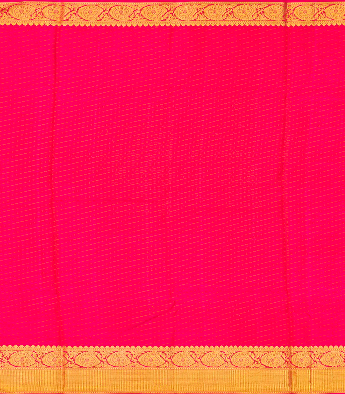 Hot Pink Handloom Kanchipuram Silk Saree With Floral Motifs-Hot Pink