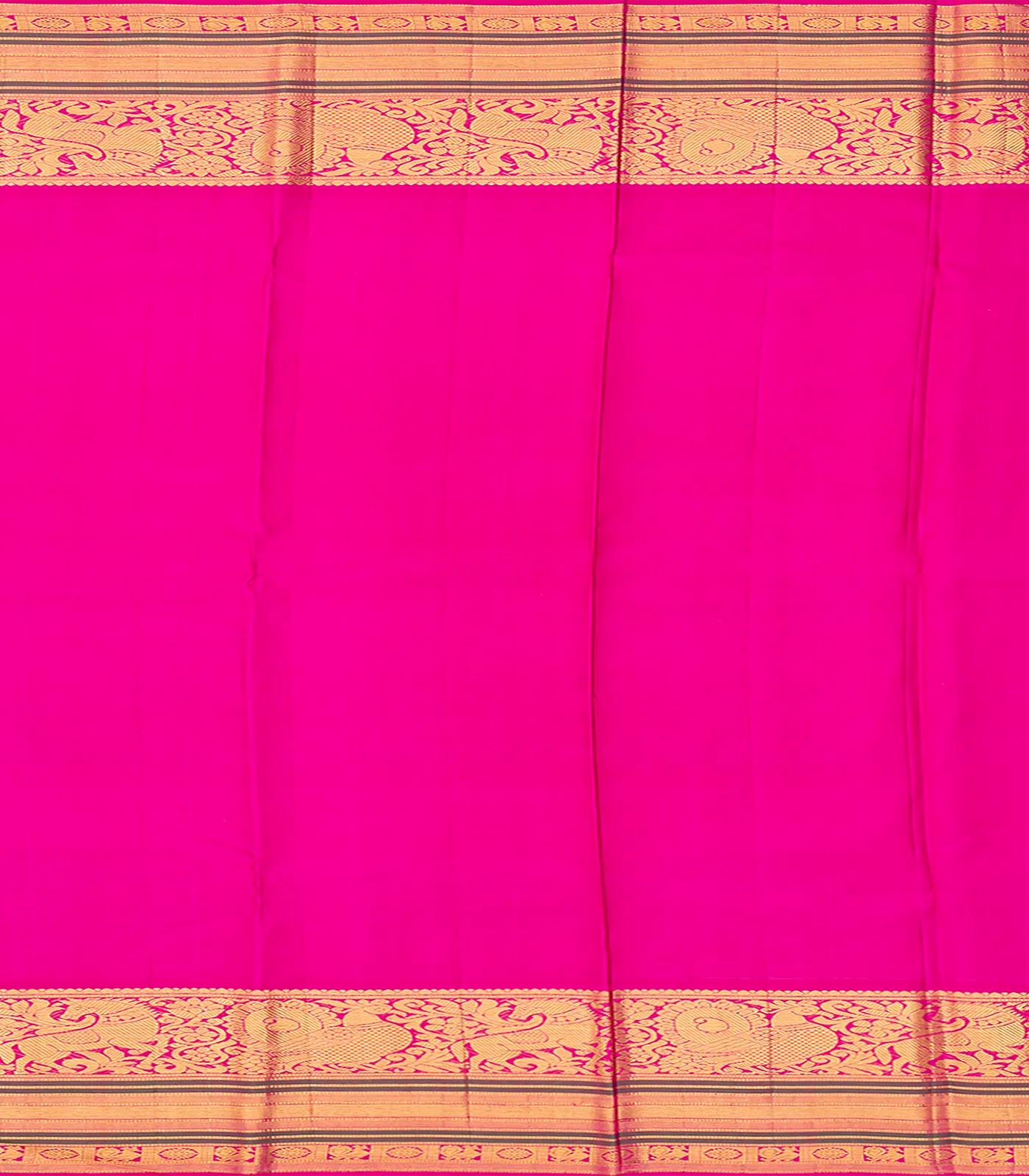 Light Green Handloom Kanchipuram Silk Saree With Floral Motifs-Light Green