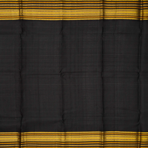 Rust Handloom Kanchipuram Korvai Silk Saree With Stripes & Buttas-Rust