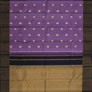 Lilac Handloom Kanchipuram Silk Saree With Annam Buttas-Lilac