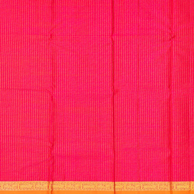 Light Green Handloom Kanchipuram Silk Saree With Checks & Buttas-Light Green