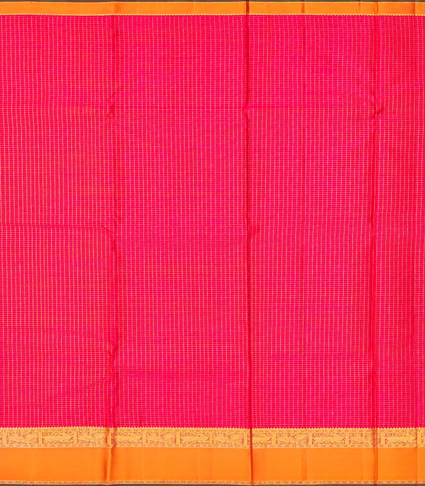 Light Green Handloom Kanchipuram Silk Saree With Checks & Buttas-Light Green