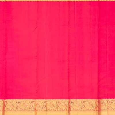 Pink Handloom Kanchipuram Silk Saree With Meena Floral Motifs-Pink