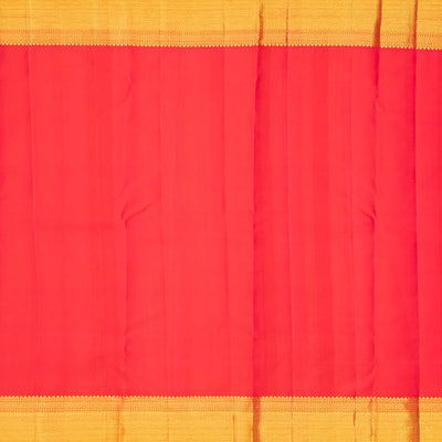 Turquoise Handloom Kanchipuram Silk Saree With Floral Motifs-Turquoise