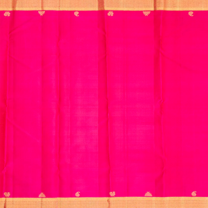 Pink Handloom Kanchipuram Silk Saree With Rudraksham Motifs-Pink