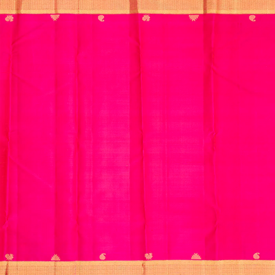 Pink Handloom Kanchipuram Silk Saree With Rudraksham Motifs-Pink