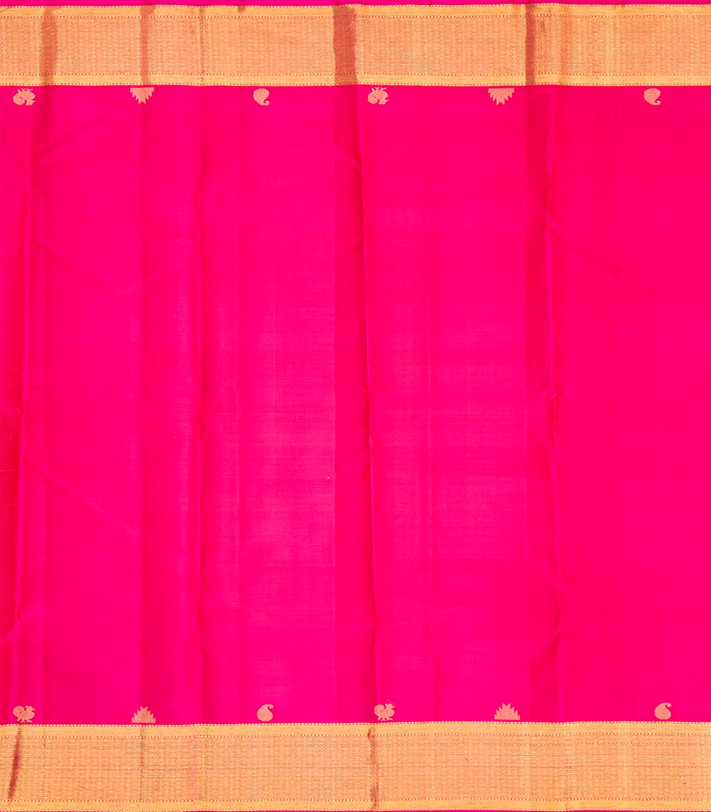 Pink Handloom Kanchipuram Silk Saree With Rudraksham Motifs-Pink
