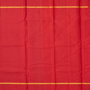 Cream Handloom Kanchipuram Korvai Silk Saree With Stripes-Cream