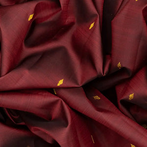 Maroon Handloom Kanchipuram Silk Saree With Zari Buttas-Maroon