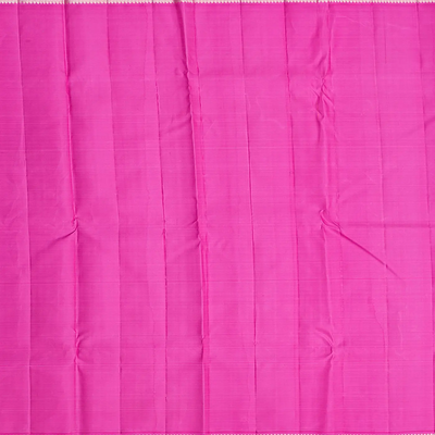 Turquoise Handloom Kanchipuram Korvai Silk Saree With Pink Border-Turquoise