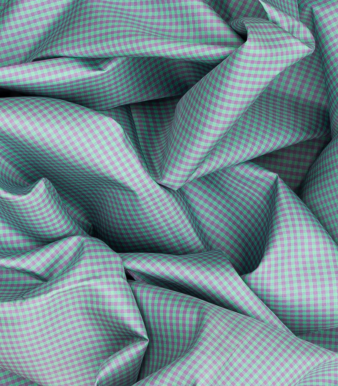 Grey Handloom Kanchipuram Korvai Silk Saree With Checks-Grey