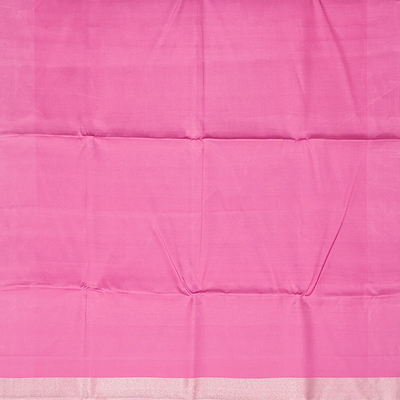 Grey Handloom Kanchipuram Korvai Silk Saree With Checks-Grey